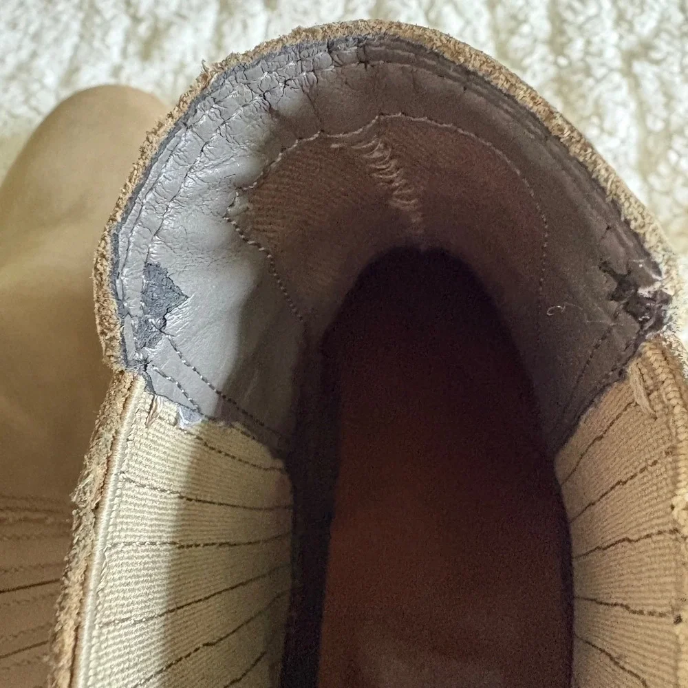 Frye‎ and Co Odessa Boot Womens Taupe Leather Clog Chelsea Boots Wood Heel 9M